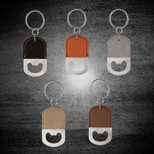 Blank Leatherette Key Chain Bottle Opener Thumbnail