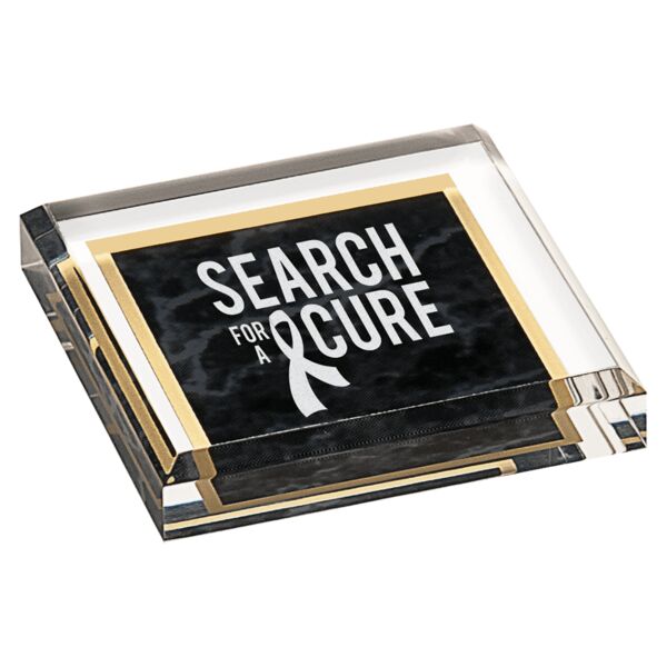 3 3/4" x 3 3/4" Marbleized Acrylic Paperweight Thumbnail