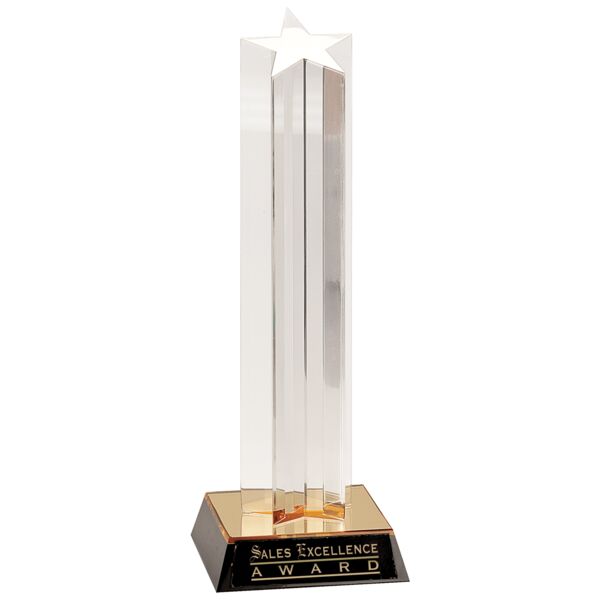 11" Single Star Column Acrylic with / Base Thumbnail