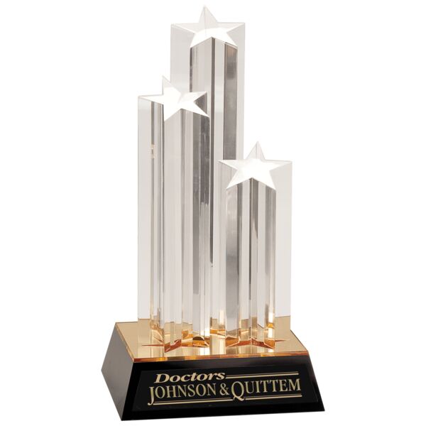 11 3/4" Triple Star Column Acrylic with / Base Thumbnail