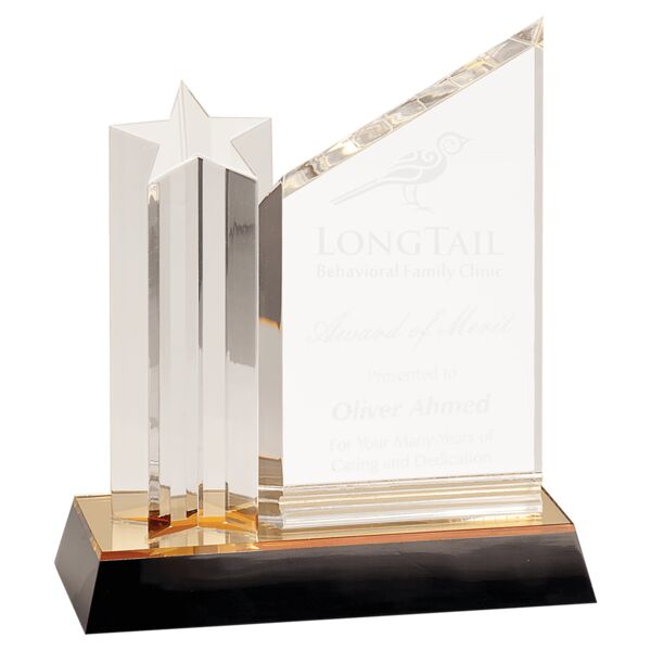 8" Star Column Acrylic with Plaque and / Base Thumbnail