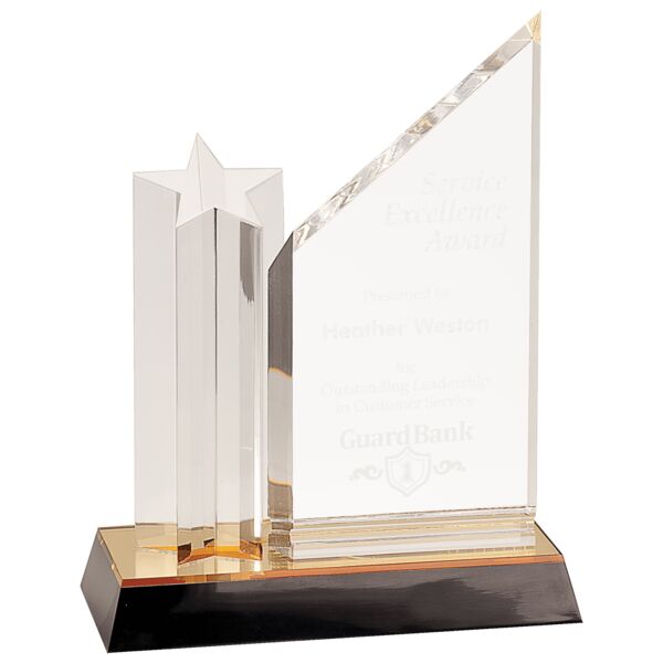 9" Star Column Acrylic with Plaque and / Base Thumbnail