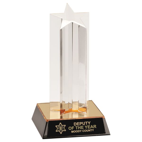 7" Single Star Column Acrylic with / Base Thumbnail