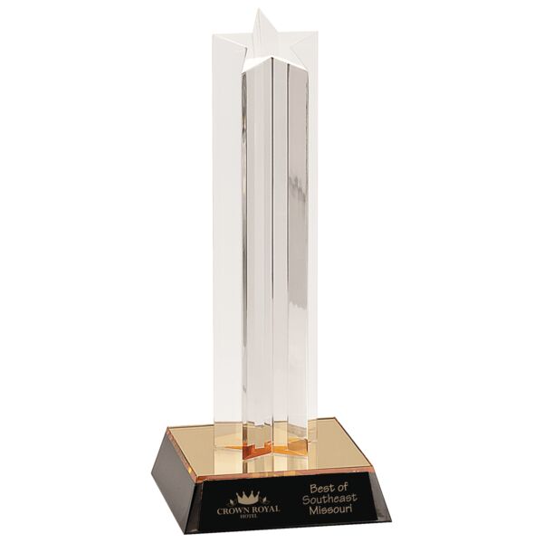 9" Single Star Column Acrylic with / Base Thumbnail