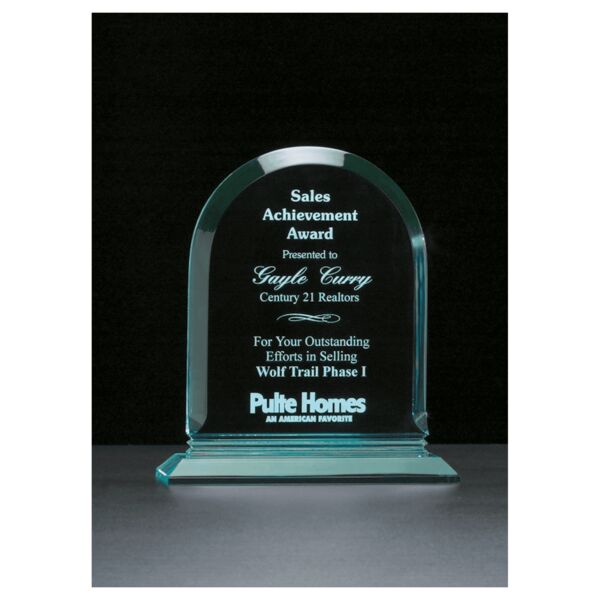 8 1/2" x 9 3/4" Arch Series Jade Acrylic Award Thumbnail