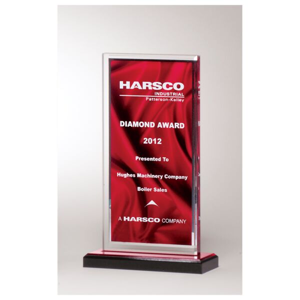 5 x 8 1/2" Deep Draped Satin Patterned Acrylic with Mirror Border, with Top Base Thumbnail