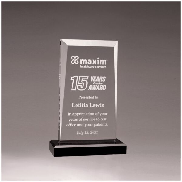 5 1/2" x 8 3/4" Apex Series Acrylic Award with Base Thumbnail