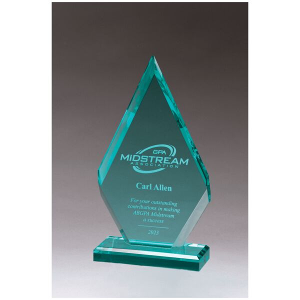 6" x 10 1/2" Flame Series Beveled Jade Acrylic Award Thumbnail