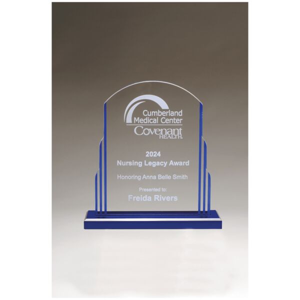 7" x 7 1/2" Art Deco Style Acrylic with Accents and Mirror Top Base Thumbnail