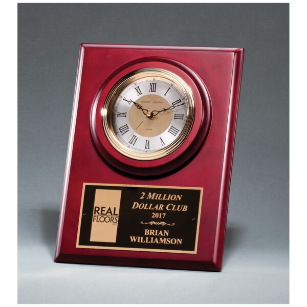 9" x 12" Finish Clock with 3 Hand Movement, Shelf Stand or Wall Mount with Laserable Plate Thumbnail
