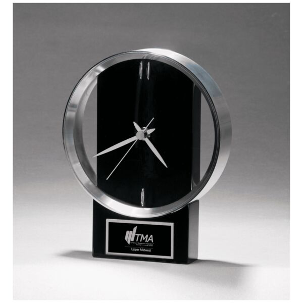 5 5/8" x 7 3/4" Modern Design Clock with Bezel, High Gloss Base, Plate Thumbnail