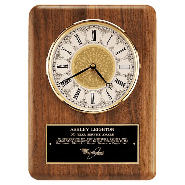 11" x 15" Solid Brass Diamond Spun Bezel with Glass Lens and Ivory Dial with Plate Thumbnail