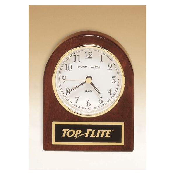 4 1/4" x 3 1/2" Piano Finish Desk Clock with Plate Thumbnail