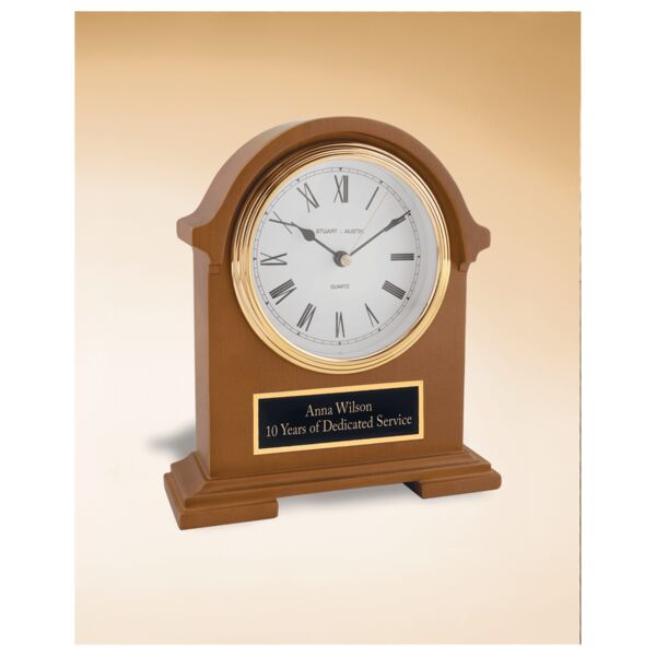 7 1/2" x 8 1/2" Napolean Clock,Traditional Style, Deep Hand Rubbed Finish with Plate Thumbnail