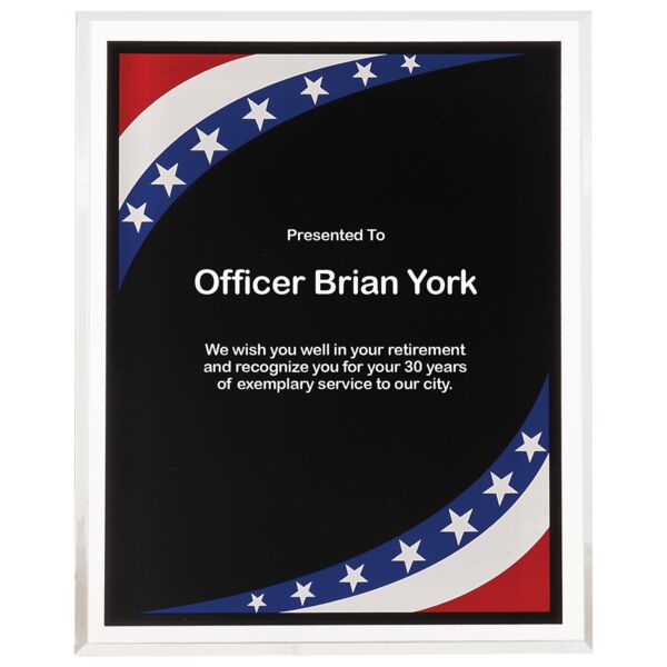 7" x 9" Stars & Stripes Border -Plaq Acrylic Thumbnail