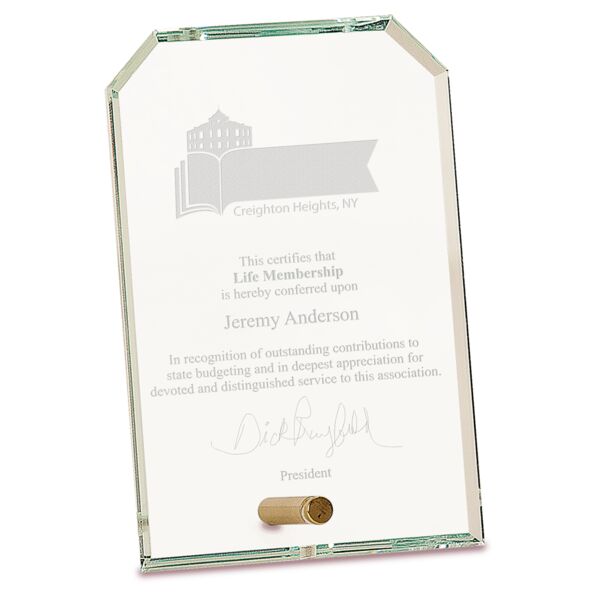 4" x 6" Clipped Corners Rectangle CrystalEdge Glass Thumbnail