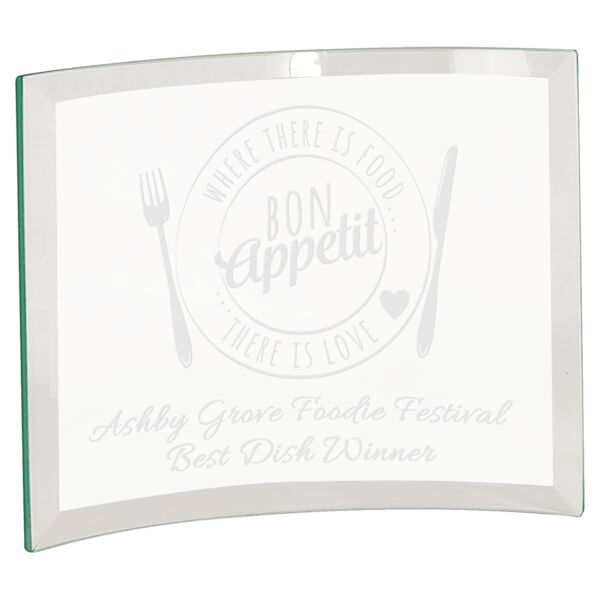 8" x 6" x 1/4" Beveled Jade Glass Crescent Thumbnail