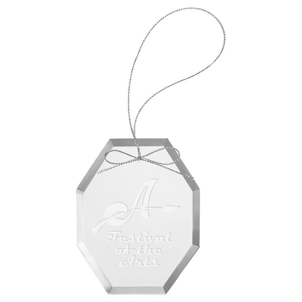 3 3/4" Octagon Glass Ornament with String Thumbnail