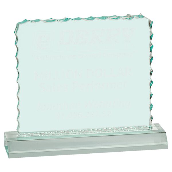 4 1/2" x 3 1/2" Jade Cracked Ice Acrylic Blank with Base Thumbnail