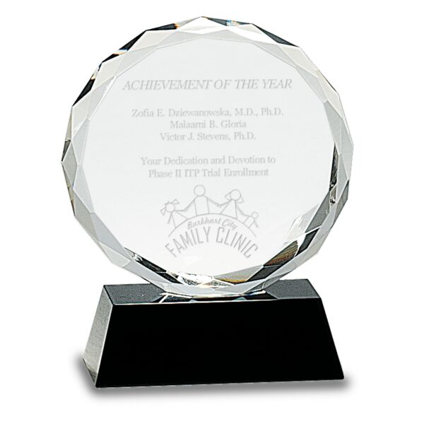 5" Round Facet Crystal on Pedestal Base Thumbnail