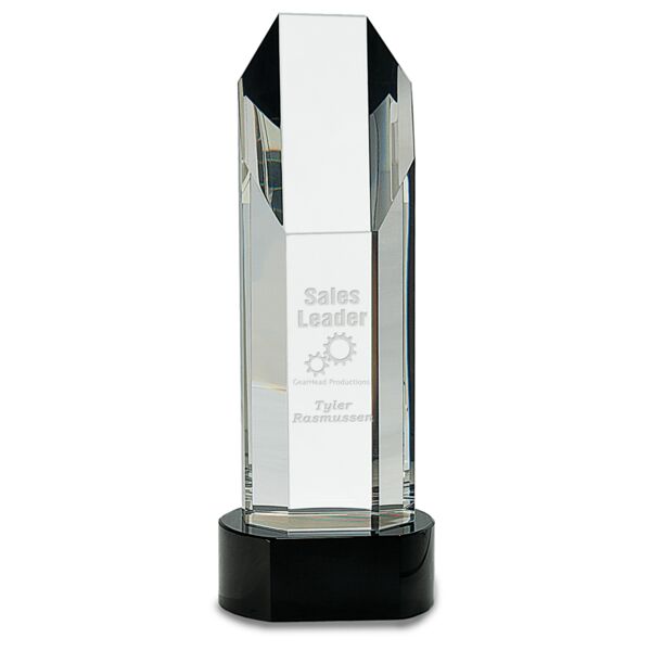 10 3/4" Octagon Slant-Top Crystal on Pedestal Base Thumbnail