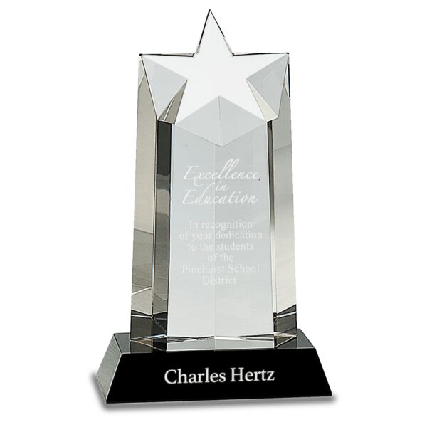 9 1/4" Crystal Star Column on Pedestal Base Thumbnail