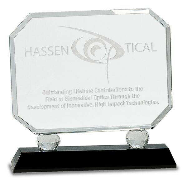 8" Rectangle Crystal on Pedestal Base Thumbnail