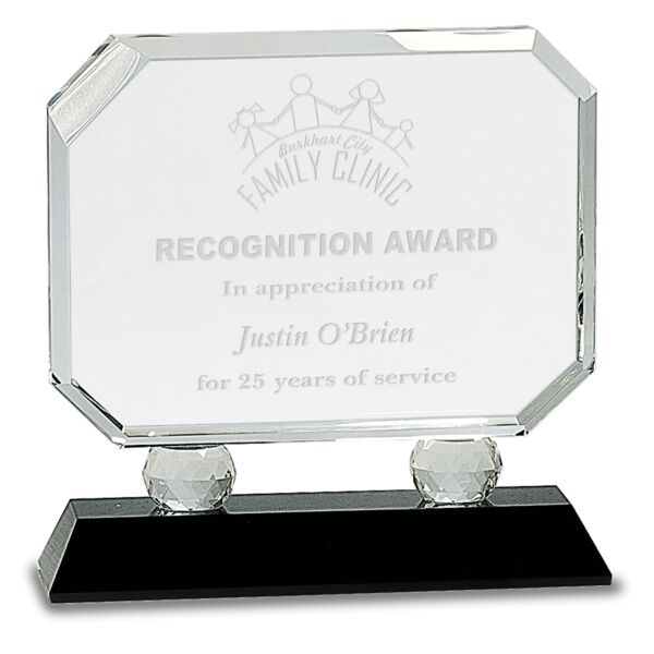 6 3/4" Rectangle Crystal on Pedestal Base Thumbnail