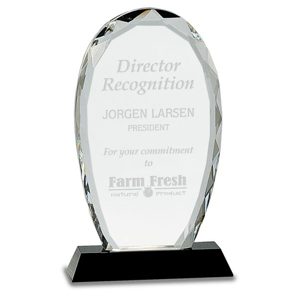 9" Oval Facet Crystal on Pedestal Base Thumbnail