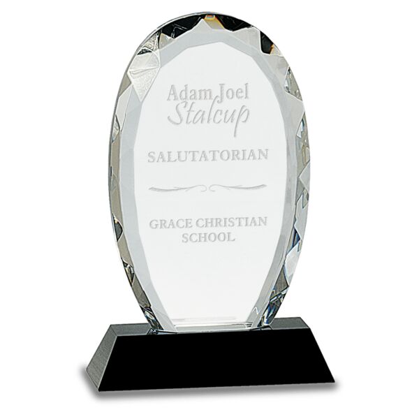 7 1/2" Oval Facet Crystal on Pedestal Base Thumbnail