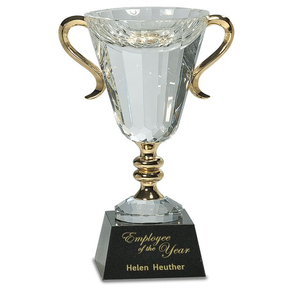 10" Crystal Cup with Handles and Stem Thumbnail