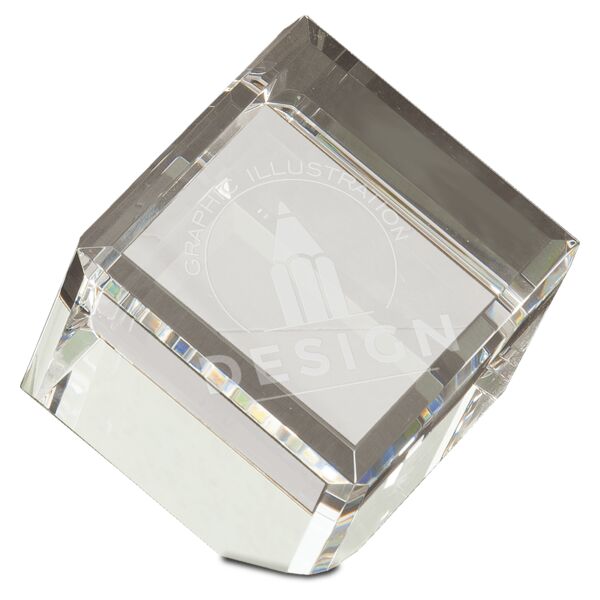 3 1/2" x 3 1/2" Crystal Cube Thumbnail