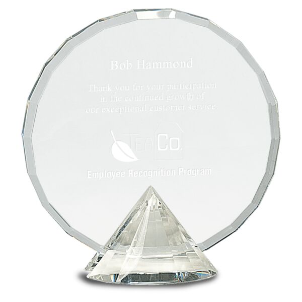 7 1/2" Round Crystal on Diamond Base Thumbnail