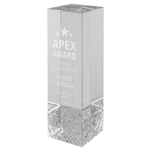 7 3/4" Crystal Rectangle with Jewel Base Thumbnail