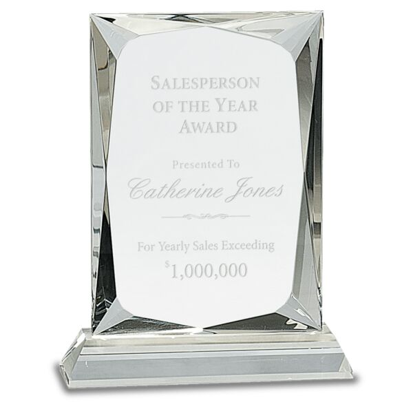 7 1/4" Crystal Rectangle on Base Thumbnail