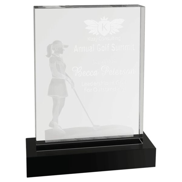 6 1/4" x 8" Crystal 3D Female Golf Thumbnail