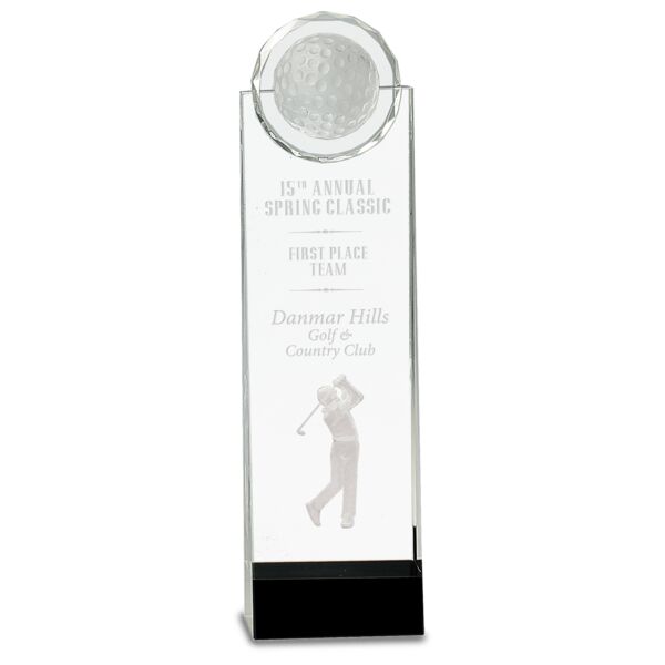 11 1/4" / Crystal Standup with 3D Golfer Thumbnail