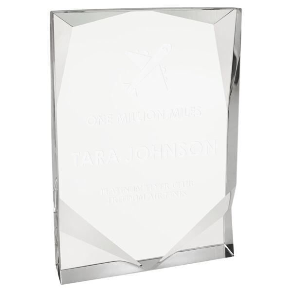 5 1/4" x 7 1/2" Crystal Rectangle with Two Front Bevels Thumbnail