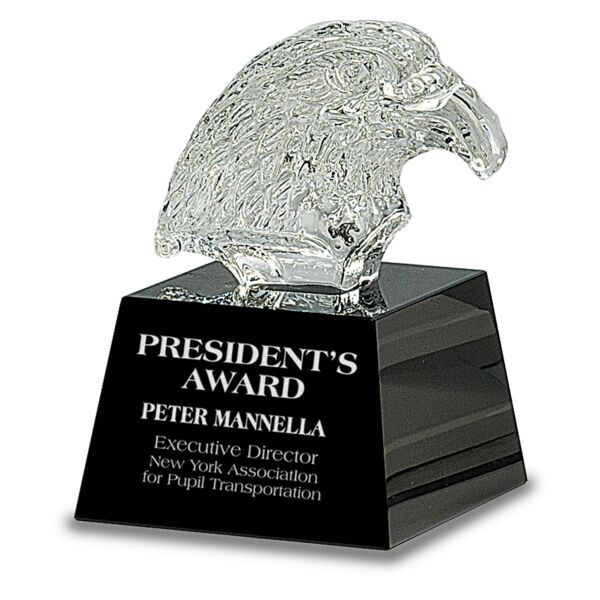 5 3/4" Crystal Eagle Head on Pedestal Base Thumbnail