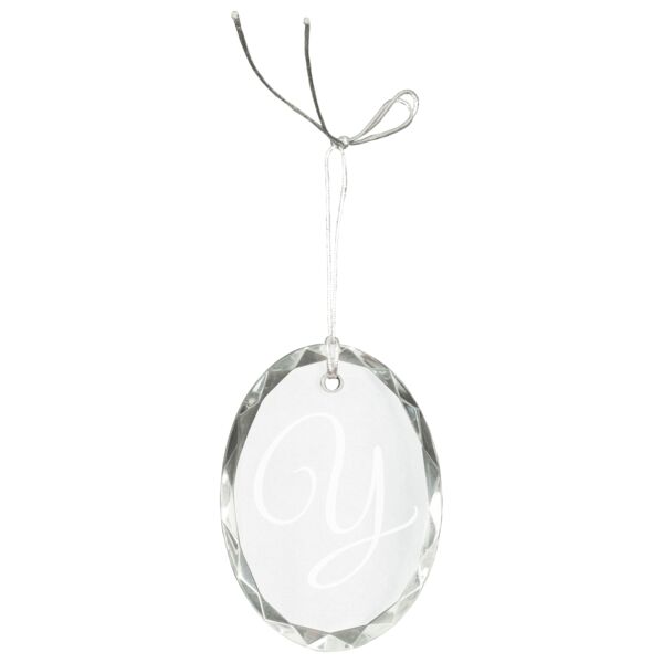 3" Crystal Faceted Oval Ornament Thumbnail