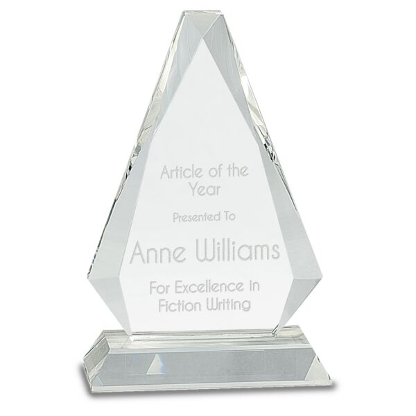 8" Crystal Triangle on Pedestal Base Thumbnail