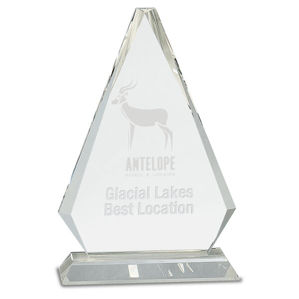 10 3/4" Crystal Triangle on Pedestal Base Thumbnail