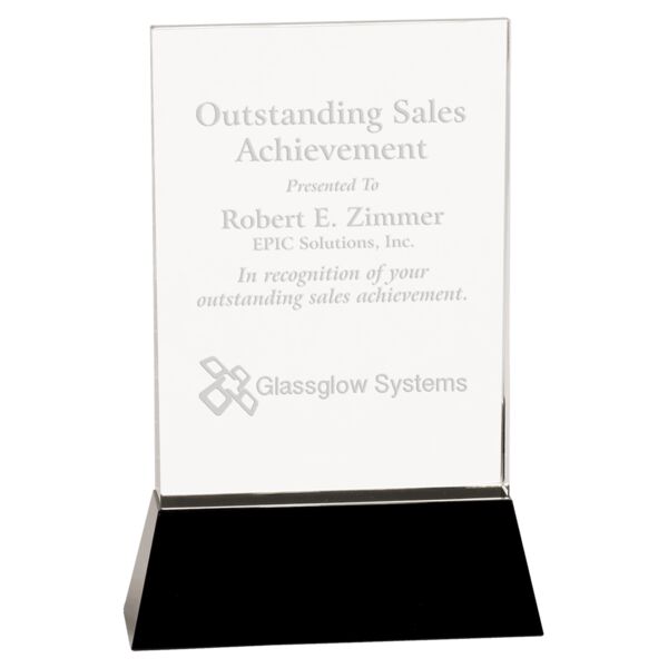 9" Crystal Rectangle Wedge on Base Thumbnail