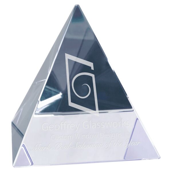 3 1/8" x 3 1/8" x 3 1/8" Crystal Pyramid Thumbnail