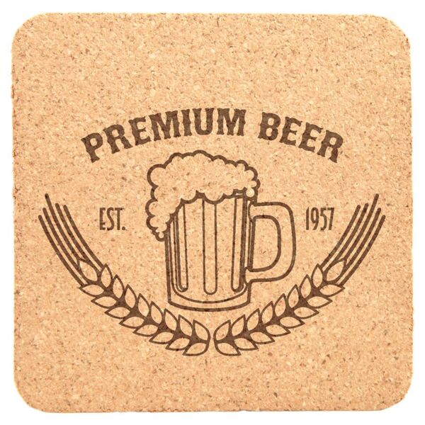 4" x 4" Square Cork Coaster Thumbnail