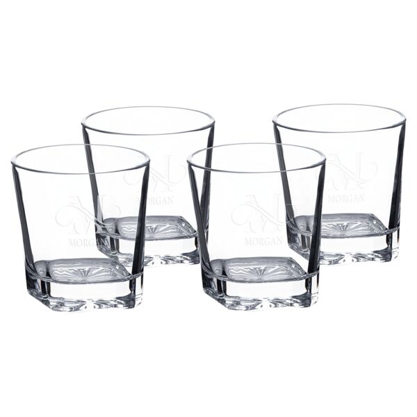 Four Polar Camel 11 oz. Square Rocks Glasses in Gift Box with Printed Paper Sleeve Thumbnail