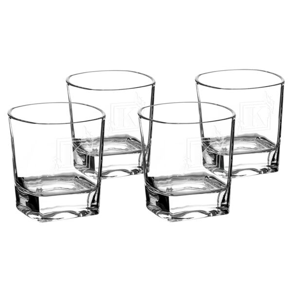 Four Polar Camel 8 oz. Rectangle Rocks Glasses in Gift Box with Printed Paper Sleeve Thumbnail