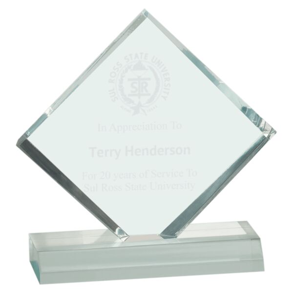 3 1/2" x 3 1/2" Jade Diamond Jewel Beveled Acrylic Blank Thumbnail