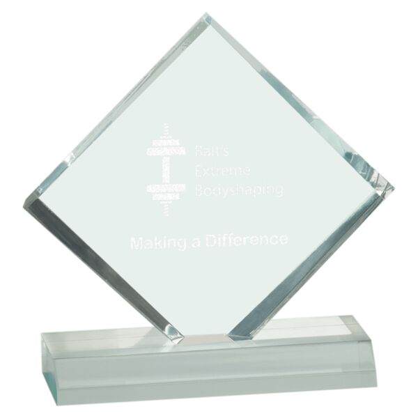 4 1/2" x 4 1/2" Jade Diamond Jewel Beveled Acrylic Blank Thumbnail