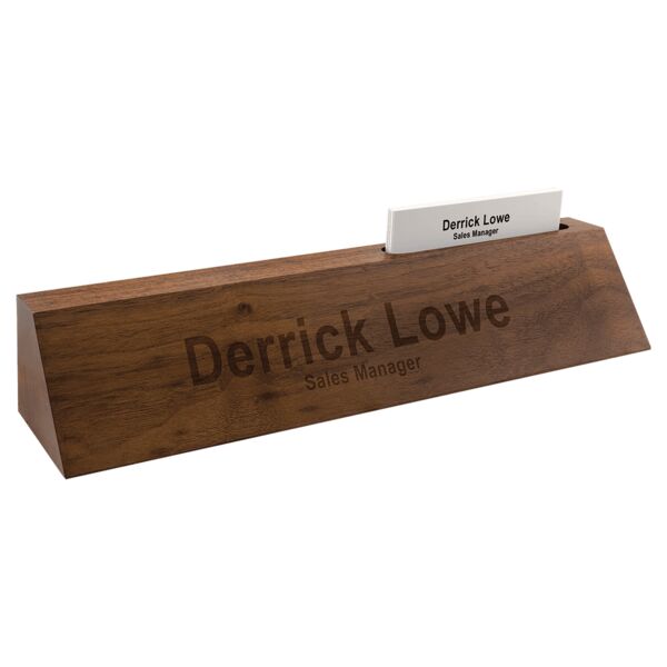10" Genuine Desk Wedge with Business Card Holder Thumbnail